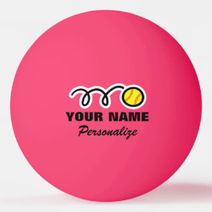 Roze softball logo pingpongbal voor tafeltennis