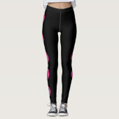 Roze Softball Player Custom Jersey Number Sports Leggings (Voorkant)