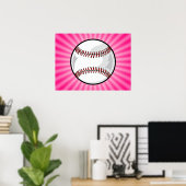 Roze Softball Poster (Thuiskantoor)