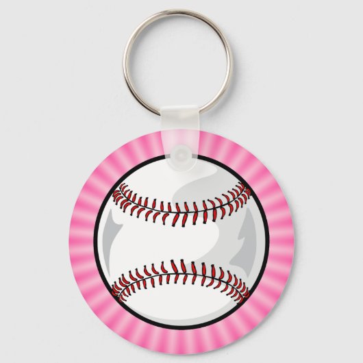 Roze Softball Sleutelhanger (Voorkant)