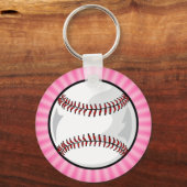 Roze Softball Sleutelhanger (Voorkant)