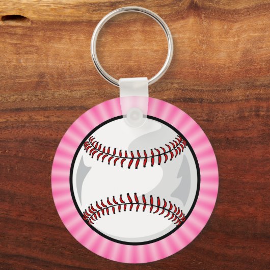 Roze Softball Sleutelhanger (Voorkant)