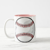 Roze Softball Tweekleurige Koffiemok (Links)
