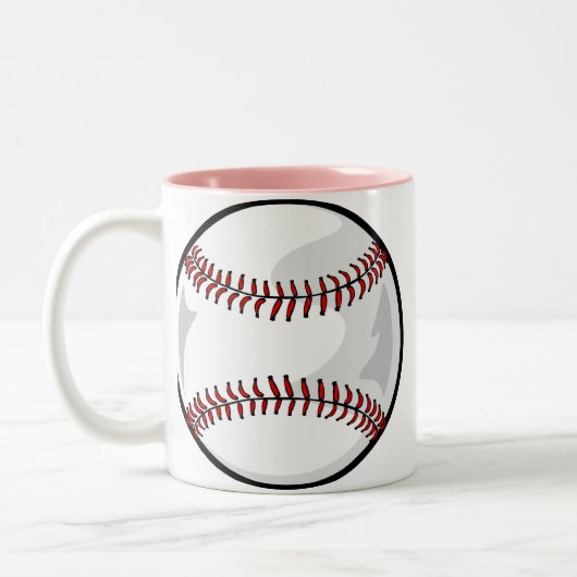 Roze Softball Tweekleurige Koffiemok (Links)