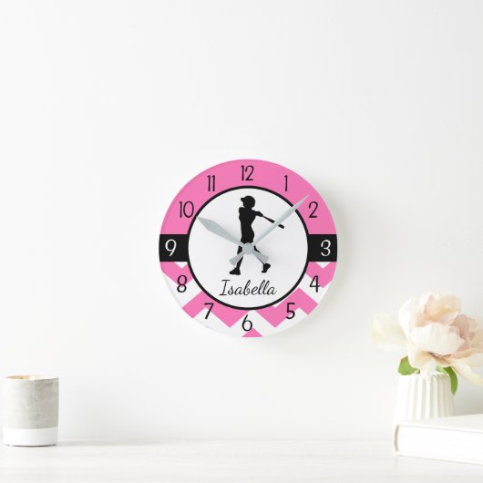Roze softball Wall klok (Huis)