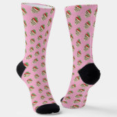 Roze sokken met witte chocolade aardbei (Gebogen)