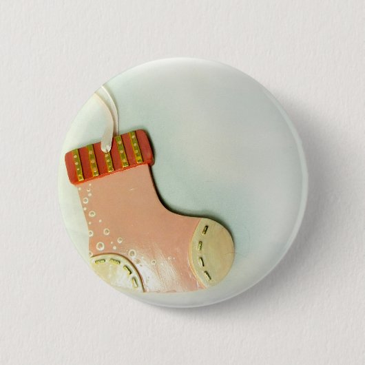 Roze sokversiering ronde button 5,7 cm (Voorkant)