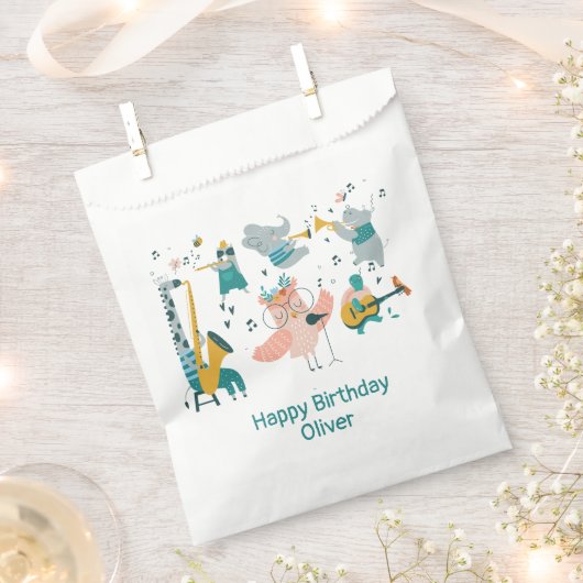 Roze Songbird met Animal Band Verjaardag Bedankzakje (Geknipt)