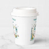 Roze Songbird met Animal Band Verjaardag Papieren Bekers (Rechts)