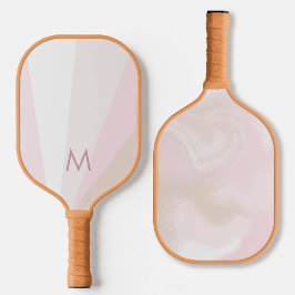 Roze Sorbet Mauve Tan Monogram Modern Gepersonalis Pickleball Paddle