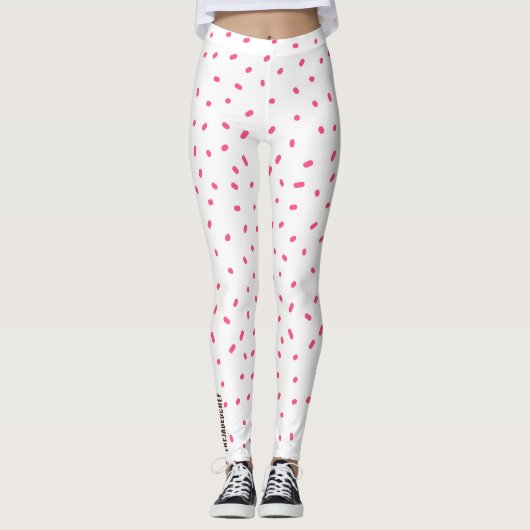 Roze Sorbet Spikkel Leggings (Voorkant)