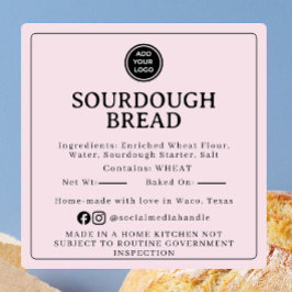 Roze Sourdough Ingrediënten Cottage Sticker