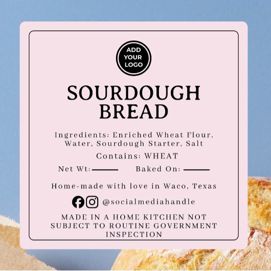 Roze Sourdough Ingrediënten Cottage Sticker