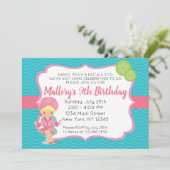 Roze Spa Birthday Invitation blonde Kaart (Staand voorkant)
