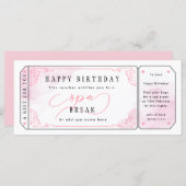 Roze spa Break Gift Voucher Ticket (Voorkant / Achterkant)