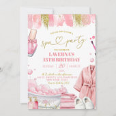 Roze Spa Feest Manicure Pedicure Verjaardag Kaart (Voorkant)