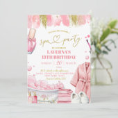 Roze Spa Feest Manicure Pedicure Verjaardag Kaart (Staand voorkant)