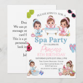 Roze Spa Feestje Meisje 8e Verjaardagsuitnodiging Kaart (Voorkant / Achterkant)