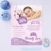 Roze Spa, Schoonheidssalon, Wellness Center Flyer (Enkel)
