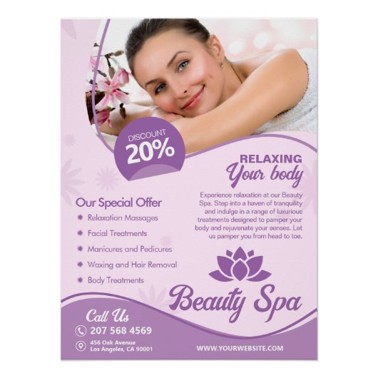 Roze Spa, Wellness Center, Schoonheidssalon Glossy Perfect Poster (Voorkant)