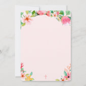 roze Spaans baptisme 1e verjaardag voor meisje Kaart (Achterkant)