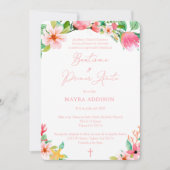 roze Spaans baptisme 1e verjaardag voor meisje Kaart (Voorkant)