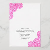 Roze Spaans Quinceanera Folie Uitnodiging (Achterkant)