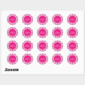 Roze Spaanse talavera bruiloft monogram gedrukt Ronde Sticker (Vel)