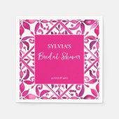 Roze Spaanse talavera Mexicaanse bruidsdouche Servet (Voorkant)