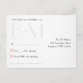 Roze spaarpjes op Stijlzwart RSVP-Briefkaart Uitnodiging Briefkaart (Achterkant)