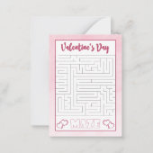 Roze Space Robot Budget Classroom Valentijnsdag Notitiekaartje (Achterkant)