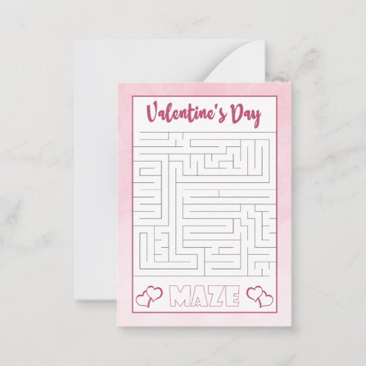 Roze Space Robot Budget Classroom Valentijnsdag Notitiekaartje (Achterkant)