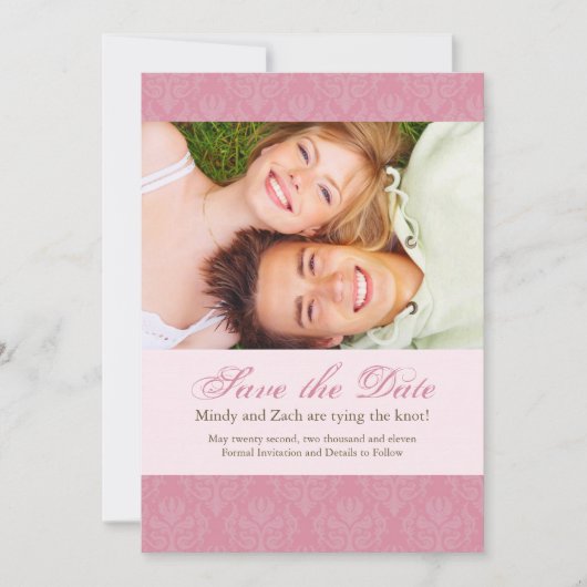 Roze sparen de Datum Sjabloon van de Weddenschap (Voorkant)