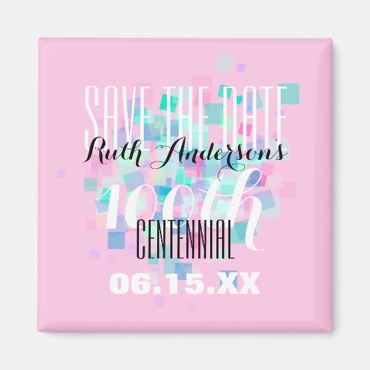 Roze sparen de datumCentennial Persoonlijke Magnet (Voorkant)