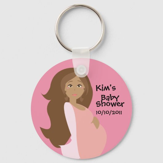 Roze sparen de Sleutelhanger van het Baby shower v (Voorkant)
