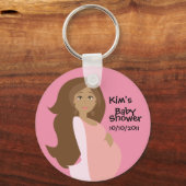Roze sparen de Sleutelhanger van het Baby shower v (Voorkant)
