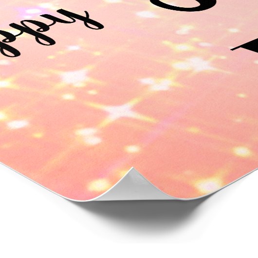  roze sparkle 30th Birthday Name Poster (Hoek)