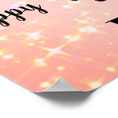  roze sparkle 40th Birthday Name Poster (Hoek)