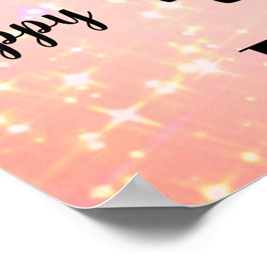  roze sparkle 40th Birthday Name Poster (Hoek)