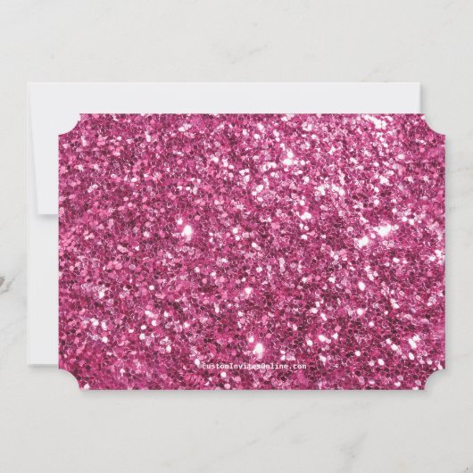 Roze Sparkle 50e verjaardag Party Ticket Kaart (Achterkant)