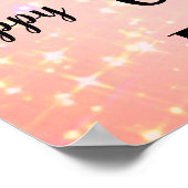 roze sparkle 60th Birthday Name Poster (Hoek)