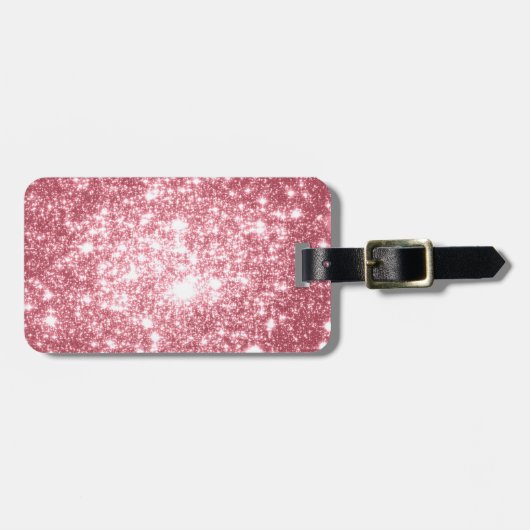 Roze Sparkle Bagagelabel (Voorkant horizontaal)