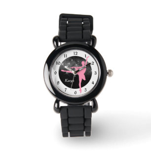 Roze Sparkle Ballerina Horloge