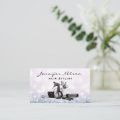 Roze Sparkle Bokeh Hair stylist Salon Tools Beauty Visitekaartje (Staand voorkant)