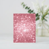 Roze Sparkle Briefkaart (Staand voorkant)