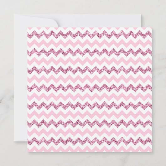 Roze Sparkle Chevron Vrouwen 50ste Verjaardagsfees Kaart (Achterkant)