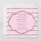 Roze Sparkle Chevron Vrouwen 50ste Verjaardagsfees Kaart (Voorkant)