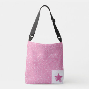 Roze sparkle crossbody bag tas