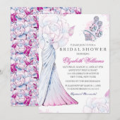 Roze Sparkle Crystal Wedding Gown Vrijgezellenfees Kaart (Voorkant / Achterkant)