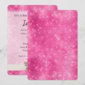 Roze Sparkle Diamond Vlinder Kaart (Voorkant / Achterkant)